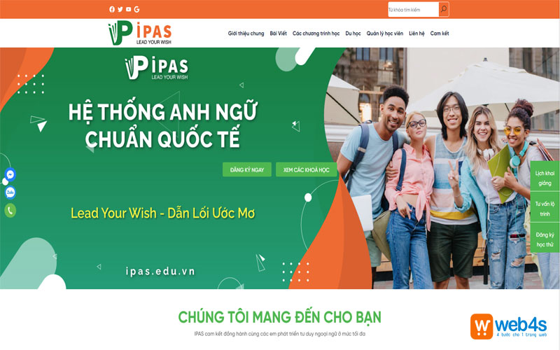 Mẫu thiết kế web elearning Web4s